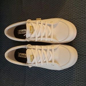 NWOT White Keds with gold accents